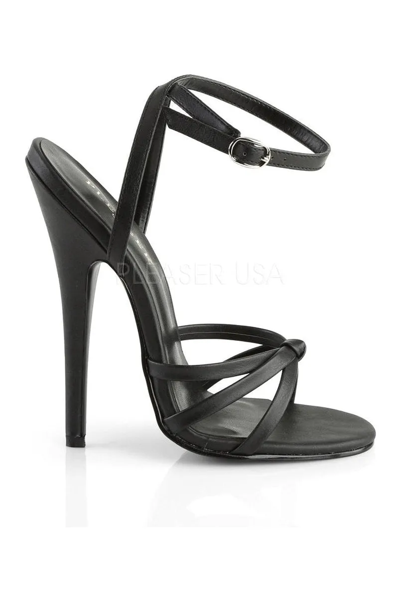 DOMINA-108 Sandal  | Black Faux Leather
