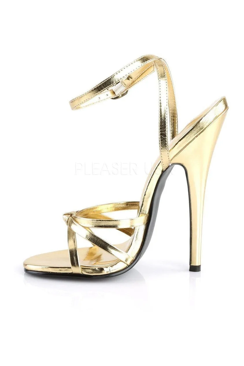 DOMINA-108 Sandal  | Gold Faux Leather