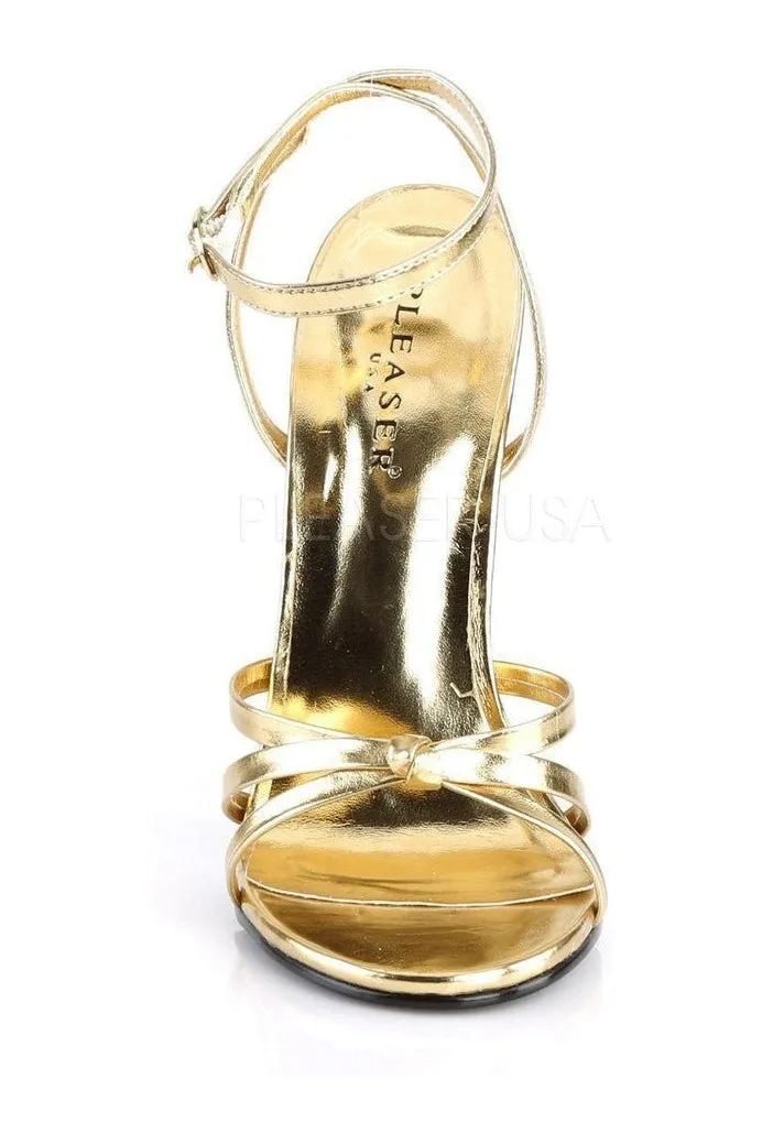 DOMINA-108 Sandal  | Gold Faux Leather