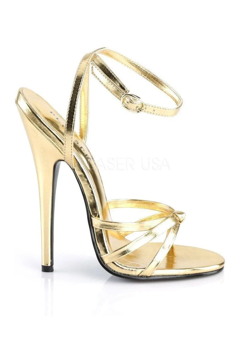 DOMINA-108 Sandal  | Gold Faux Leather