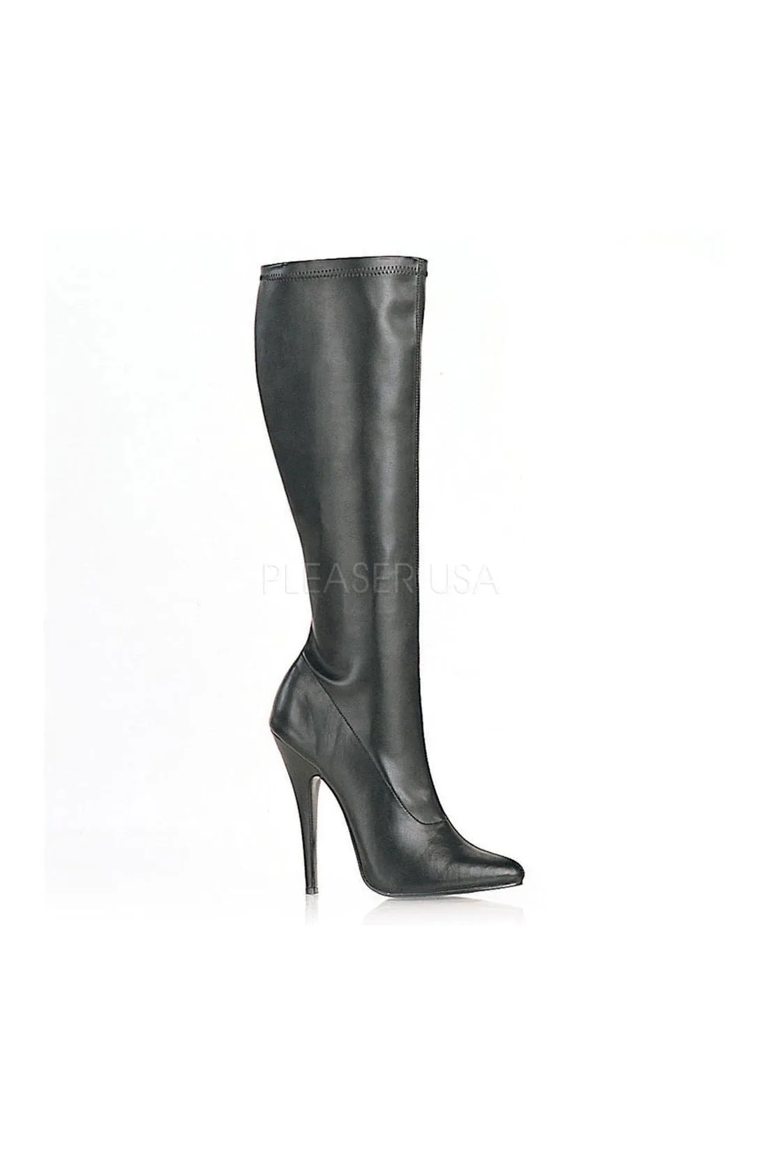 DOMINA-2000 Knee Boot  | Black Faux Leather