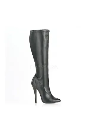 DOMINA-2000 Knee Boot  | Black Faux Leather