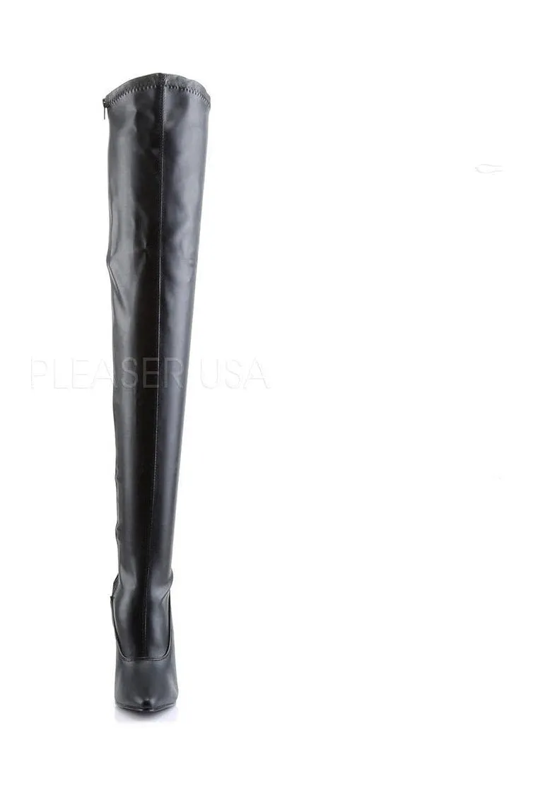 DOMINA-3000 Thigh Boot | Black Faux Leather