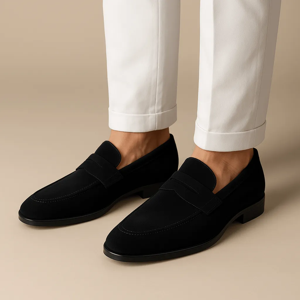 Domoir | Lugano Suede Penny Loafers