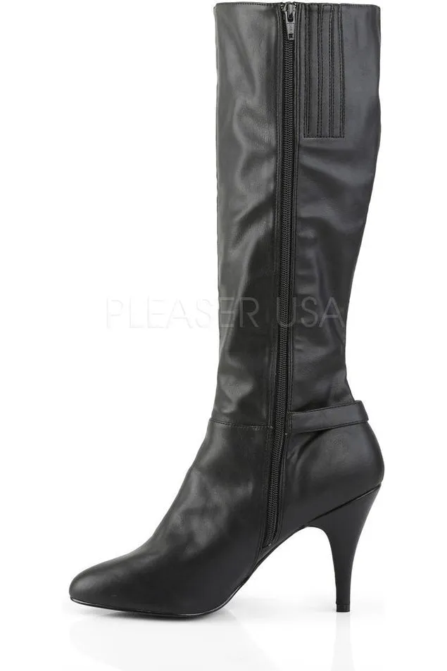 DREAM-2030 Knee Boot | Black Faux Leather