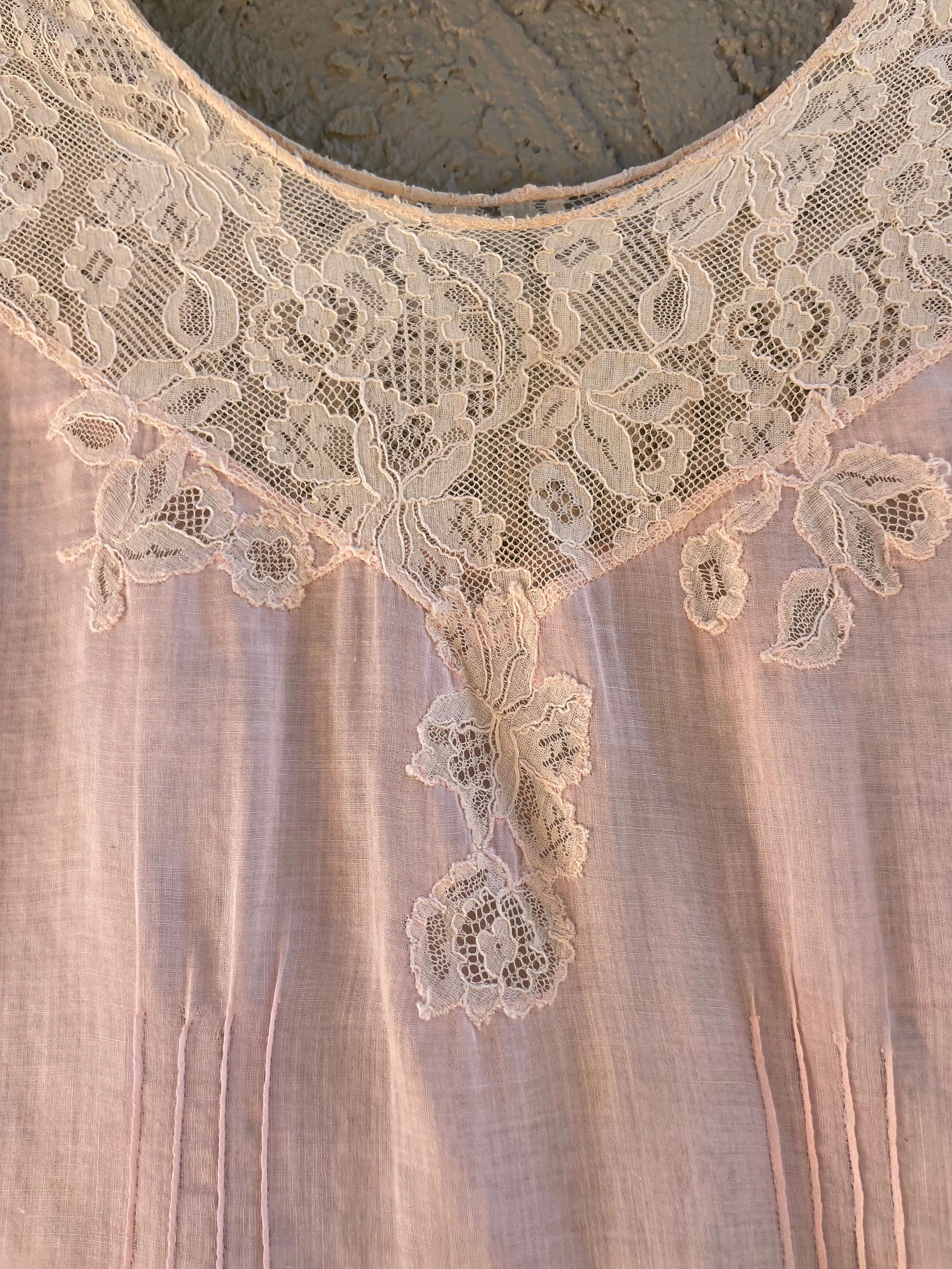 Edwardian Ballet Pink Inset Lace Chemise Dress
