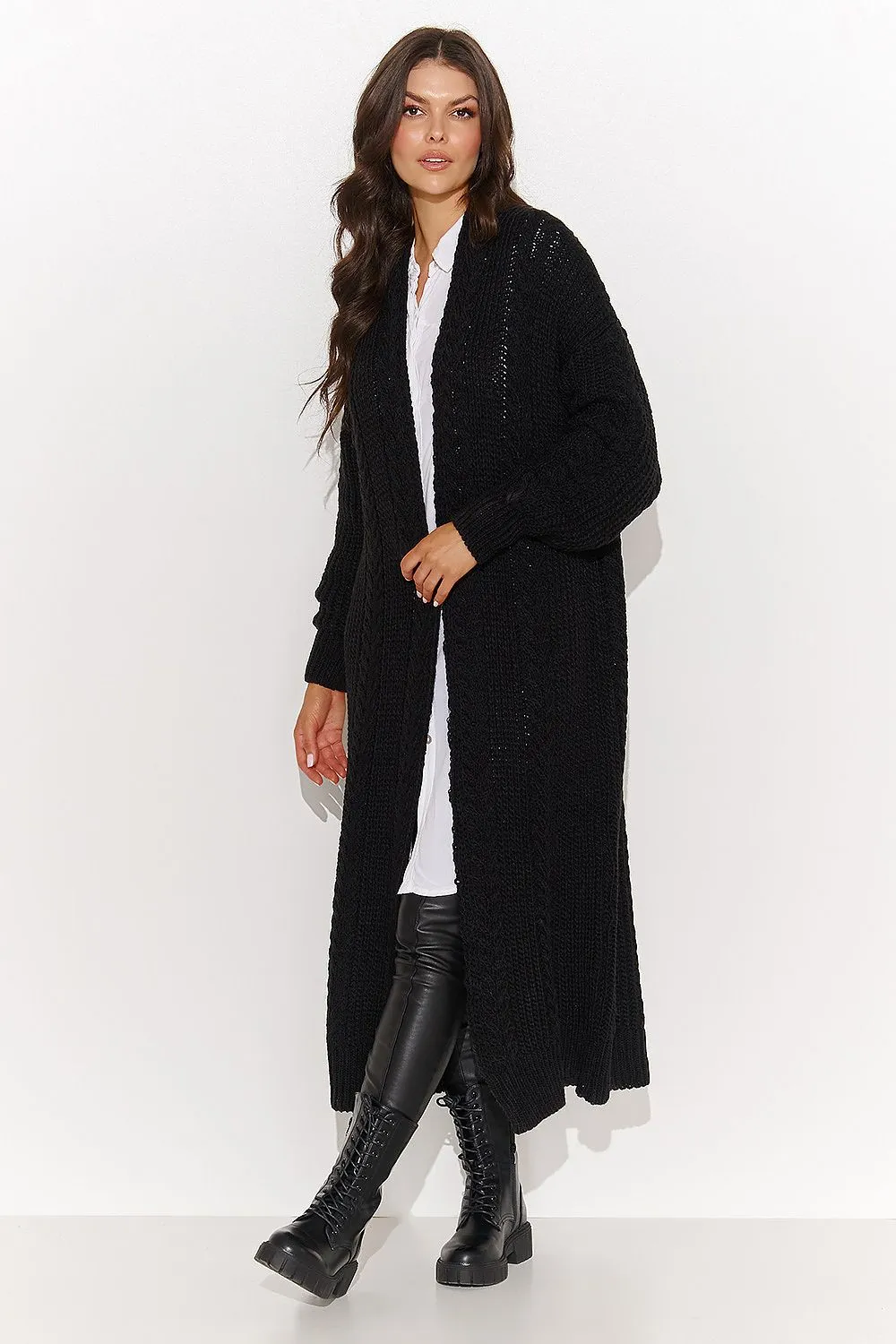Elegant Open-Cut Cardigan Sweater
