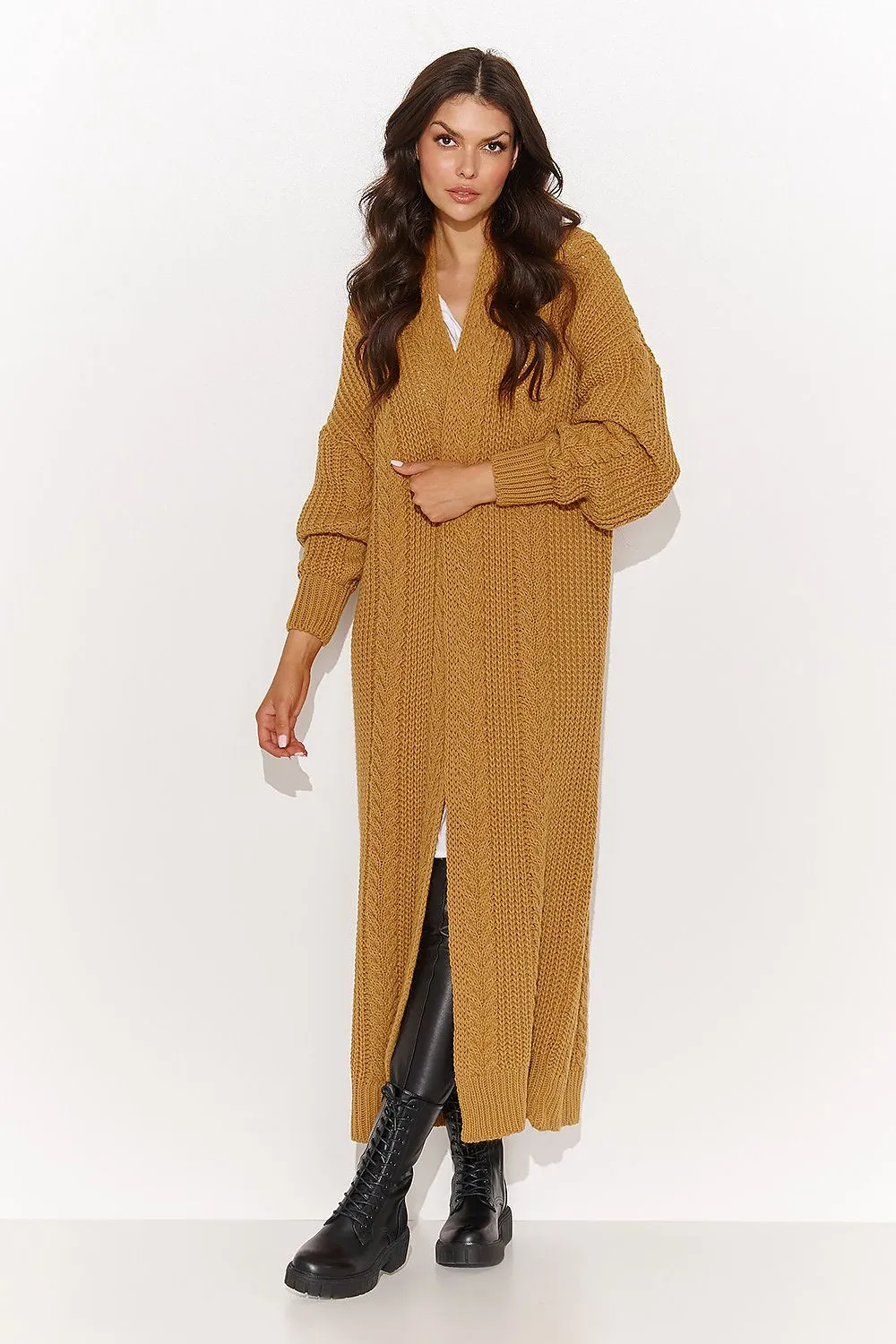 Elegant Open-Cut Cardigan Sweater