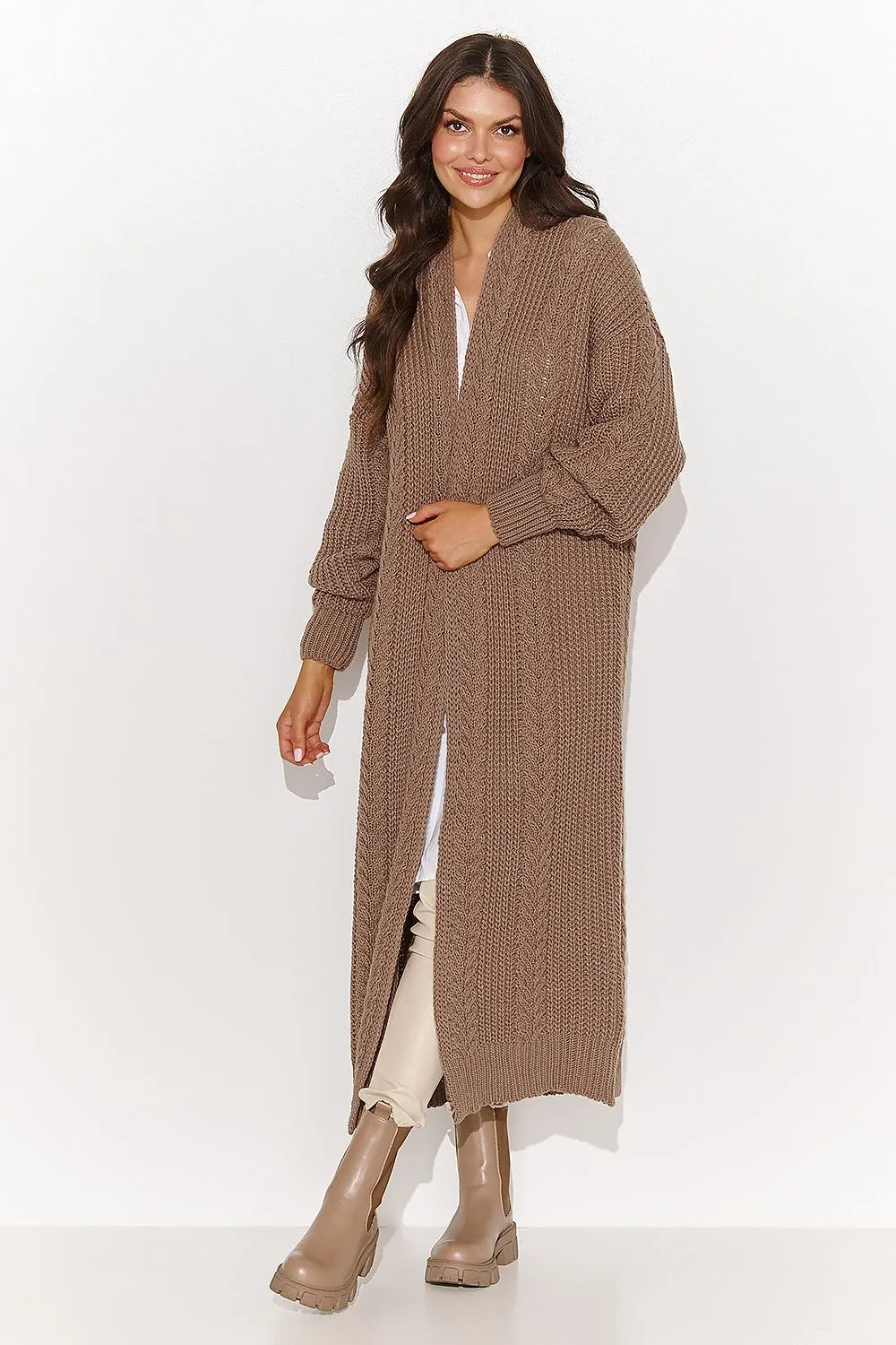 Elegant Open-Cut Cardigan Sweater