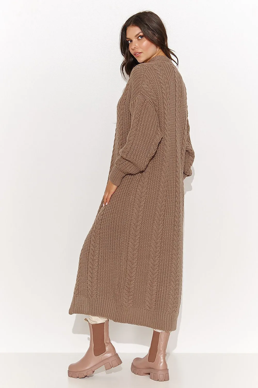 Elegant Open-Cut Cardigan Sweater