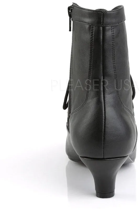 FAB-1005 Ankle Boot | Black Faux Leather