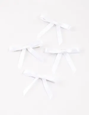 Fabric Mini Satin Hair Bows 4-Pack