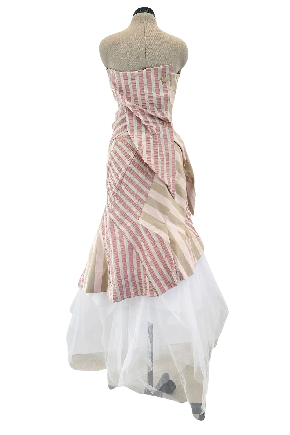 Fall 2005 Vivienne Westwood 'Propaganda' Runway Stripe & Tulle Corset & Skirt Dress Set