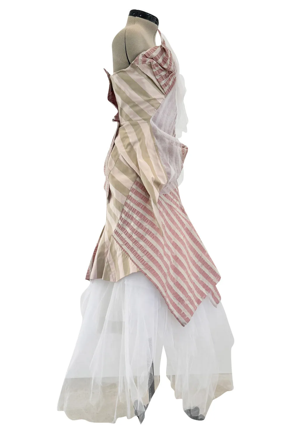 Fall 2005 Vivienne Westwood 'Propaganda' Runway Stripe & Tulle Corset & Skirt Dress Set