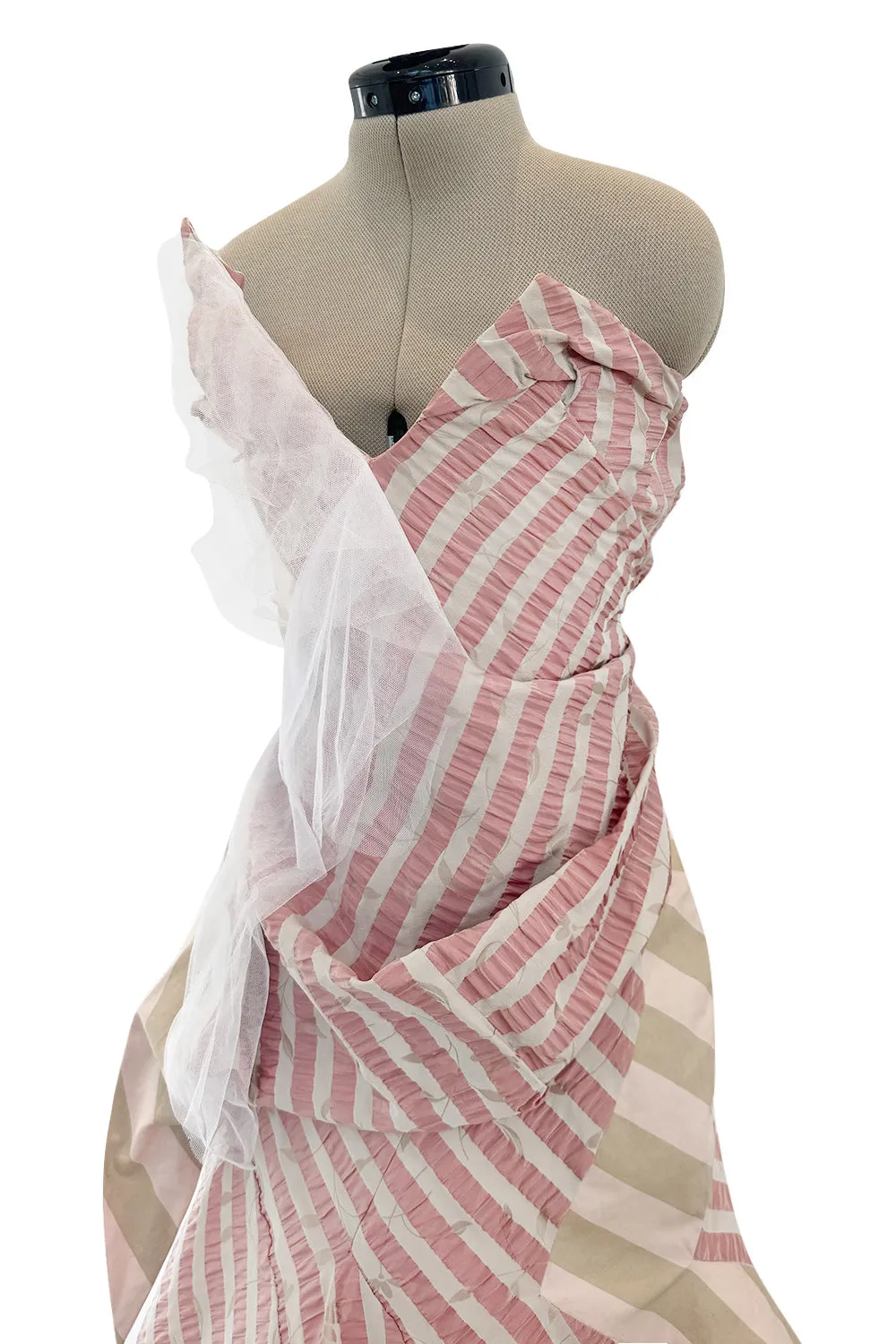 Fall 2005 Vivienne Westwood 'Propaganda' Runway Stripe & Tulle Corset & Skirt Dress Set