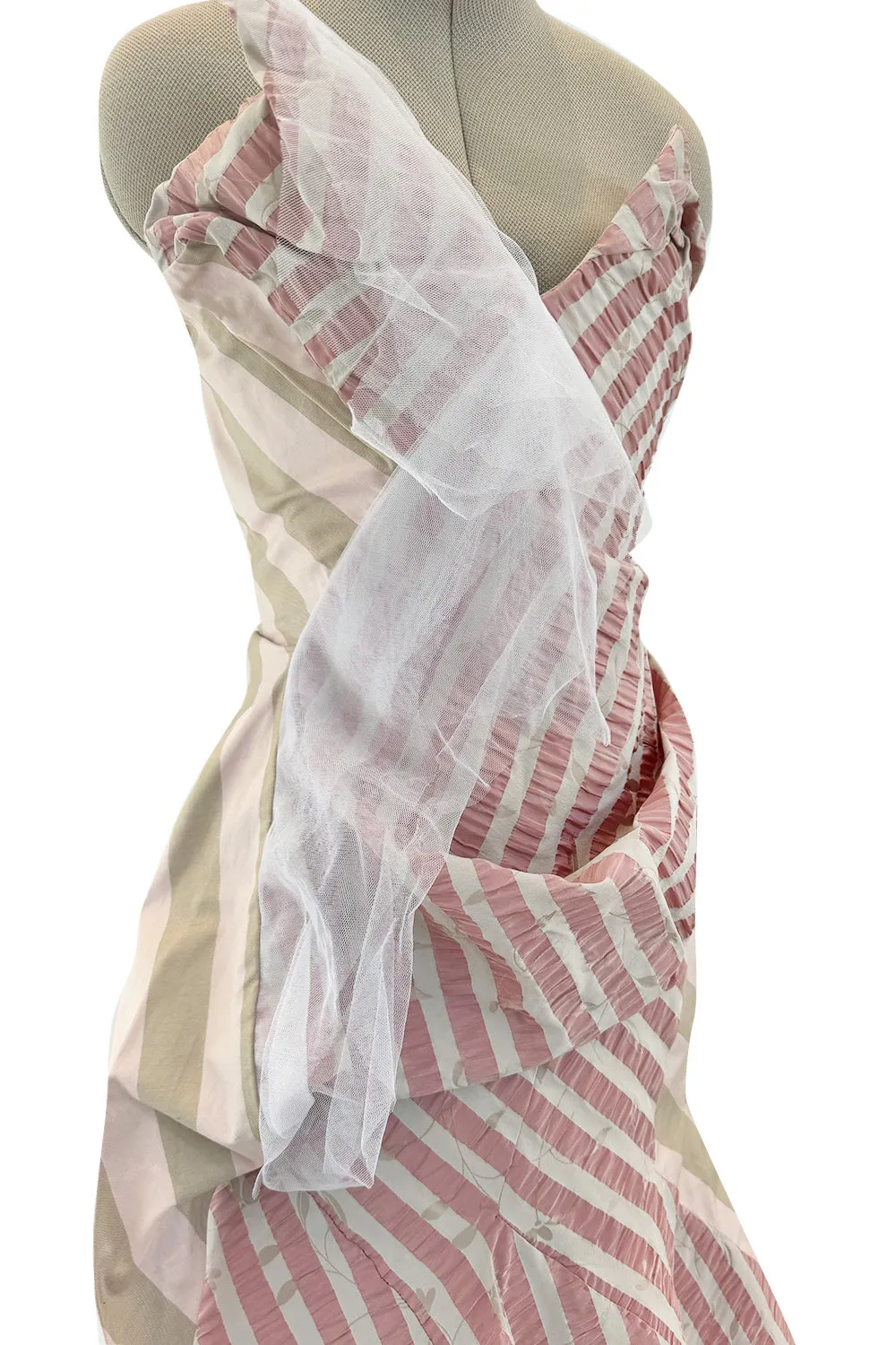 Fall 2005 Vivienne Westwood 'Propaganda' Runway Stripe & Tulle Corset & Skirt Dress Set