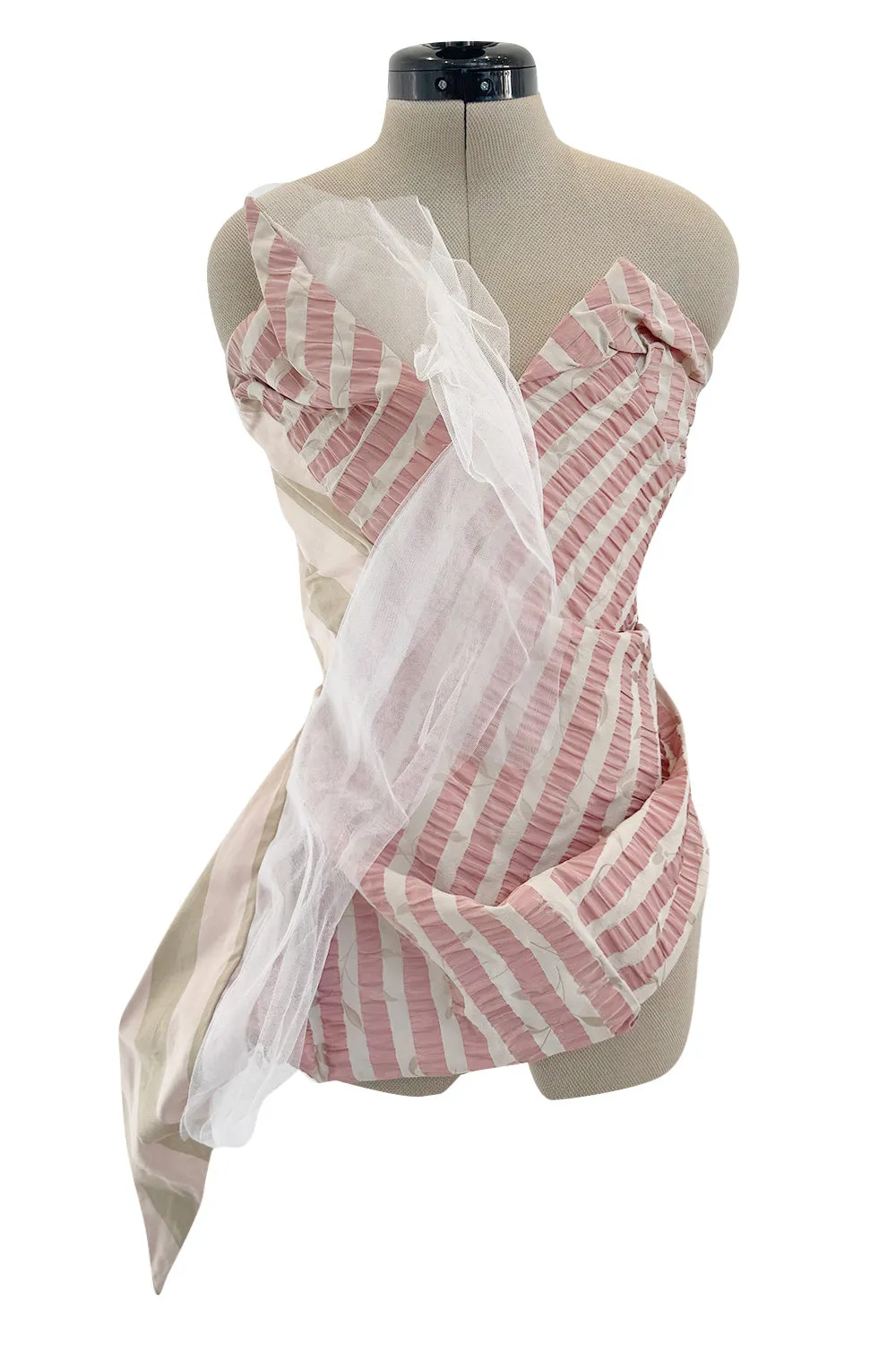 Fall 2005 Vivienne Westwood 'Propaganda' Runway Stripe & Tulle Corset & Skirt Dress Set