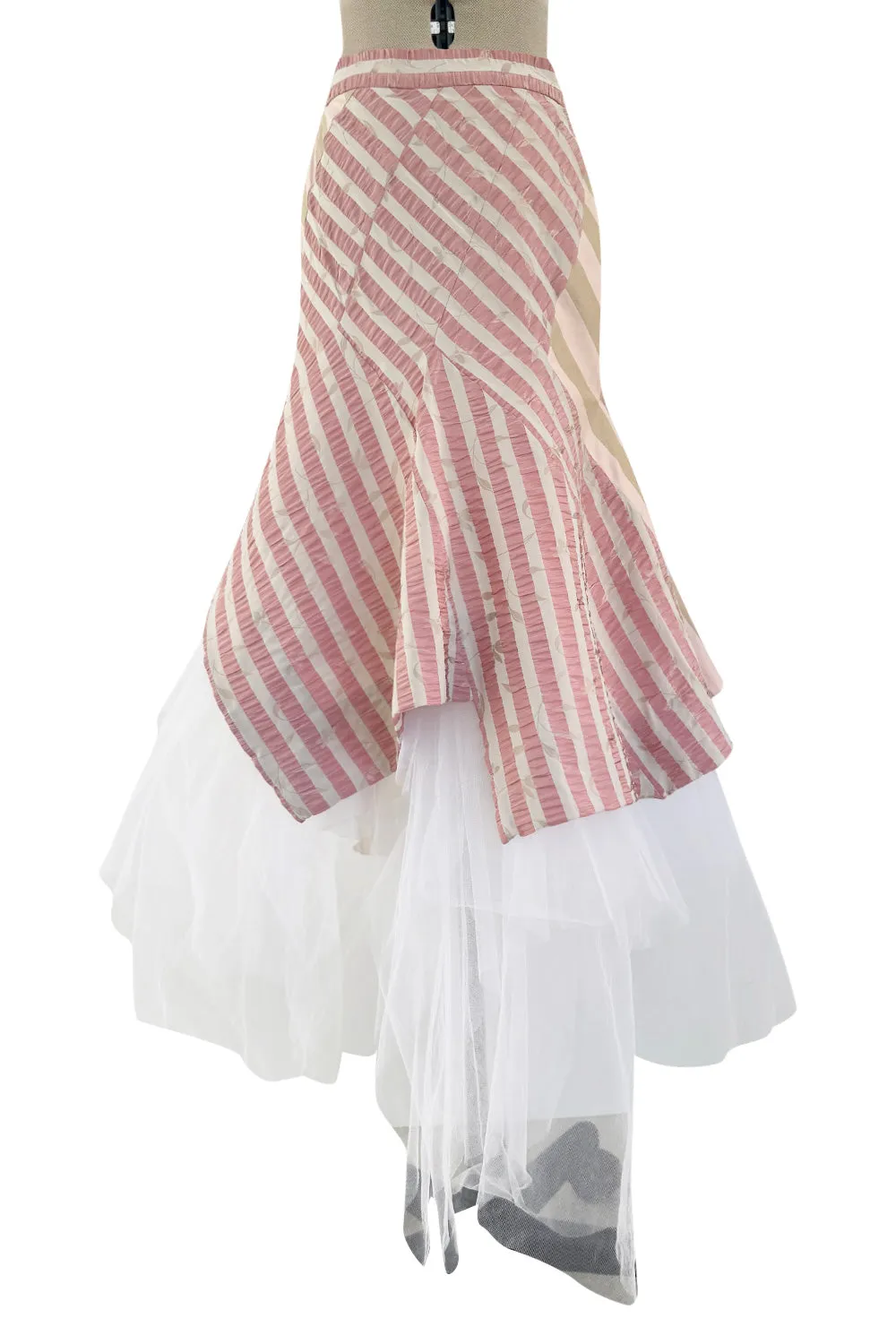 Fall 2005 Vivienne Westwood 'Propaganda' Runway Stripe & Tulle Corset & Skirt Dress Set