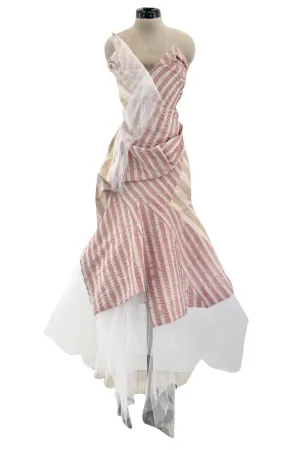 Fall 2005 Vivienne Westwood 'Propaganda' Runway Stripe & Tulle Corset & Skirt Dress Set
