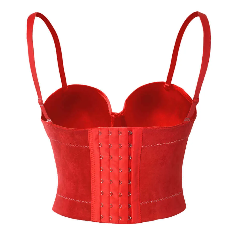 Faux Suede Corset Bralet Women's Bustie Top