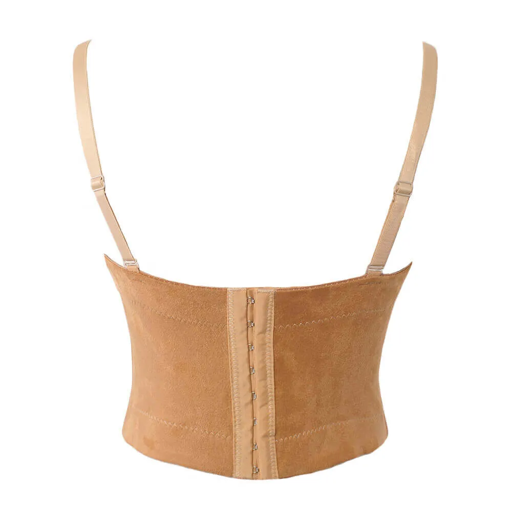 Faux Suede Corset Bralet Women's Bustie Top