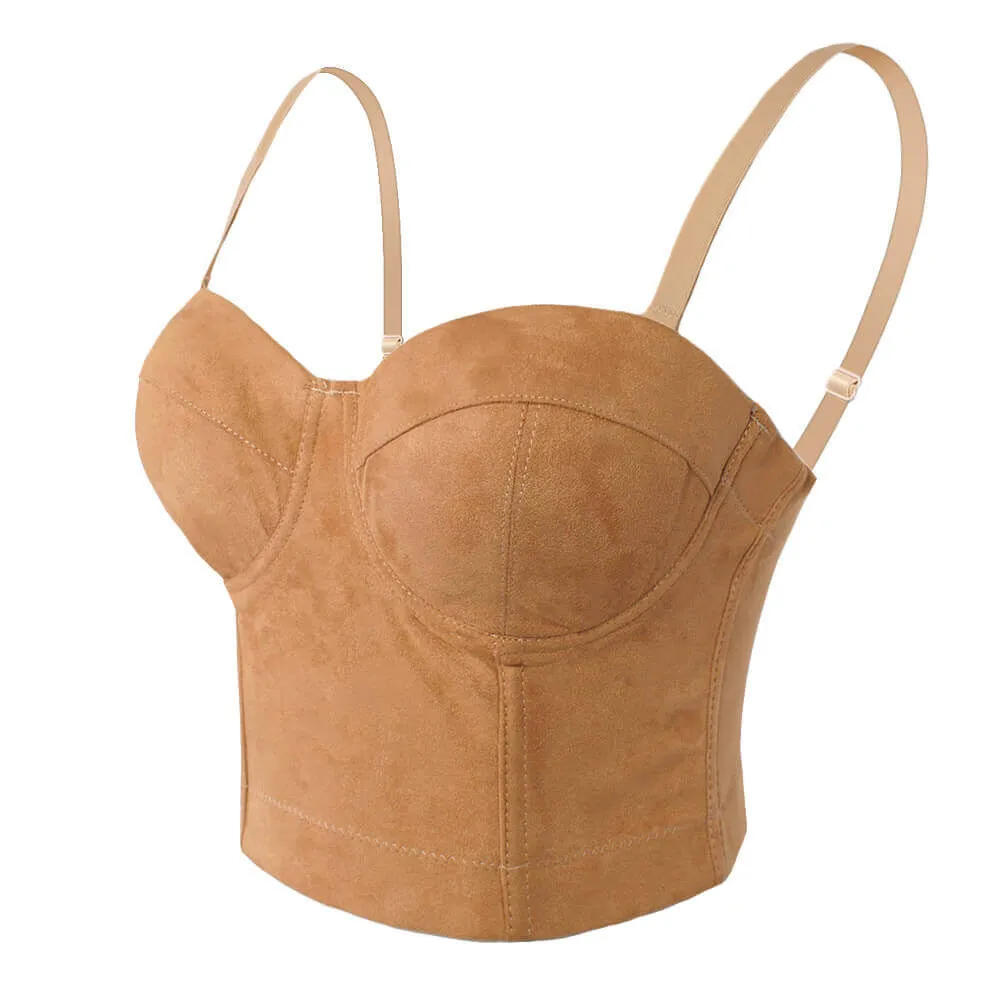 Faux Suede Corset Bralet Women's Bustie Top