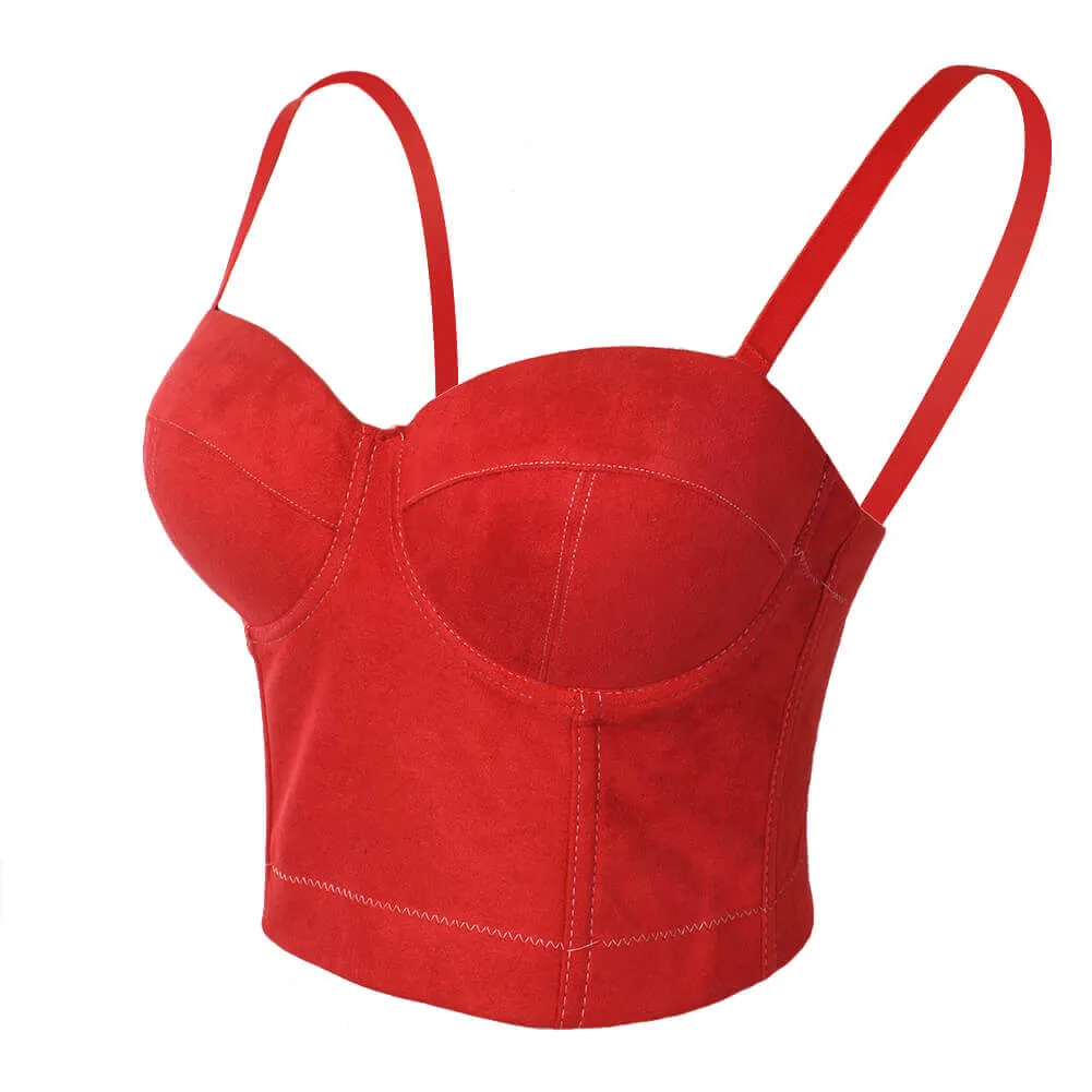 Faux Suede Corset Bralet Women's Bustie Top