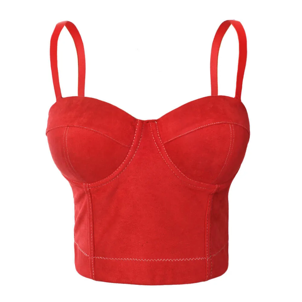 Faux Suede Corset Bralet Women's Bustie Top