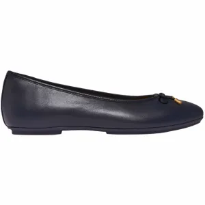 FitFlop Delicato Bow Soft Leather Midnight Navy Ballerina Shoes