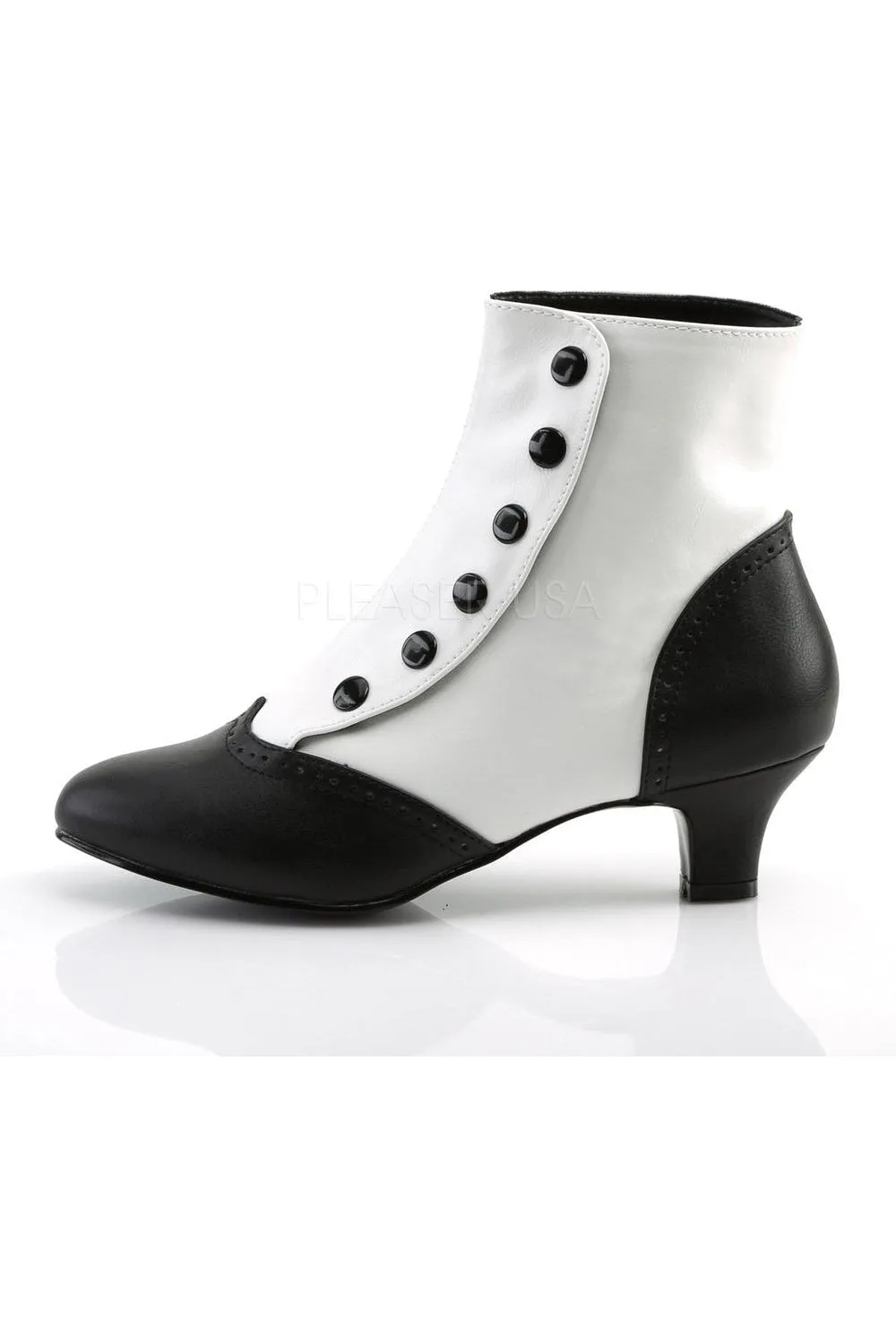 FLORA-1023 Ankle Boot | Black Faux Leather