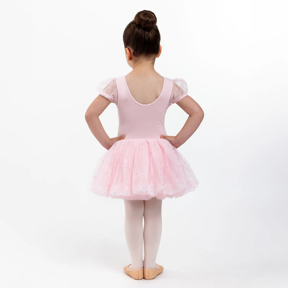 Florian: Puff Sleeve Glitter Sequin Bubble Tutu Dress
