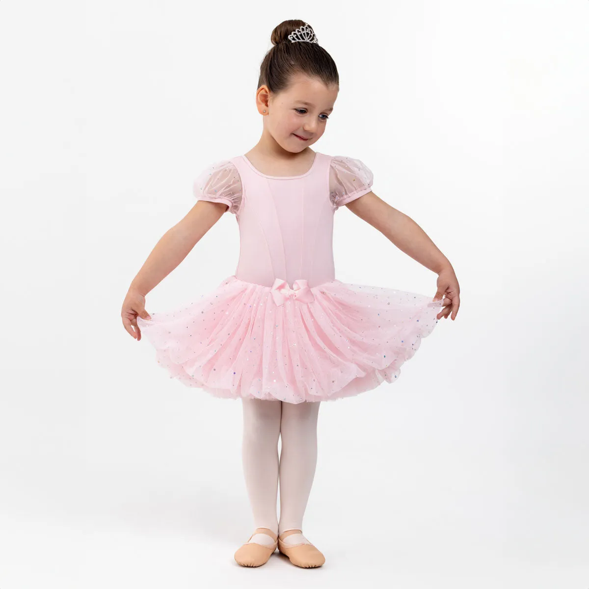 Florian: Puff Sleeve Glitter Sequin Bubble Tutu Dress