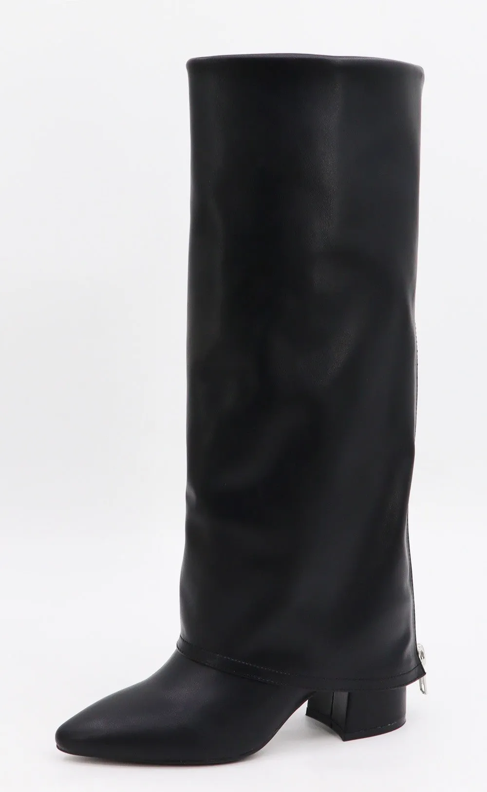 FOLDOVER BOOTS WITH BACK ZIPPER
