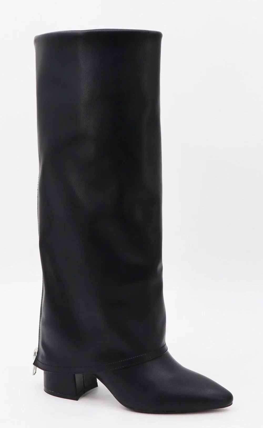 FOLDOVER BOOTS WITH BACK ZIPPER
