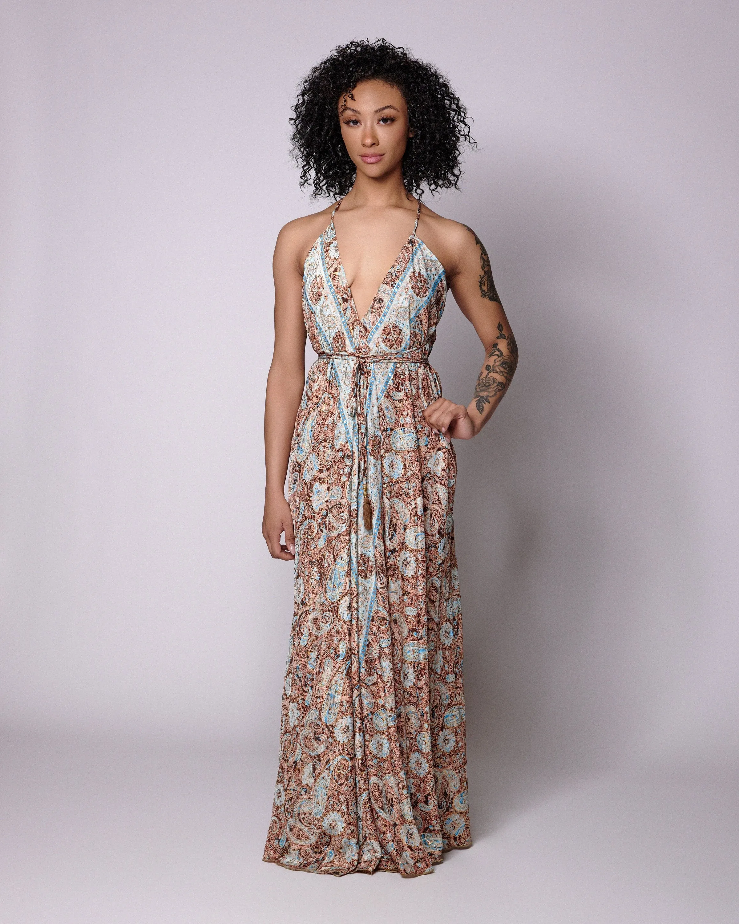 Goddess Dress /Maxi Bohemian Dress/ Open Back Dress/