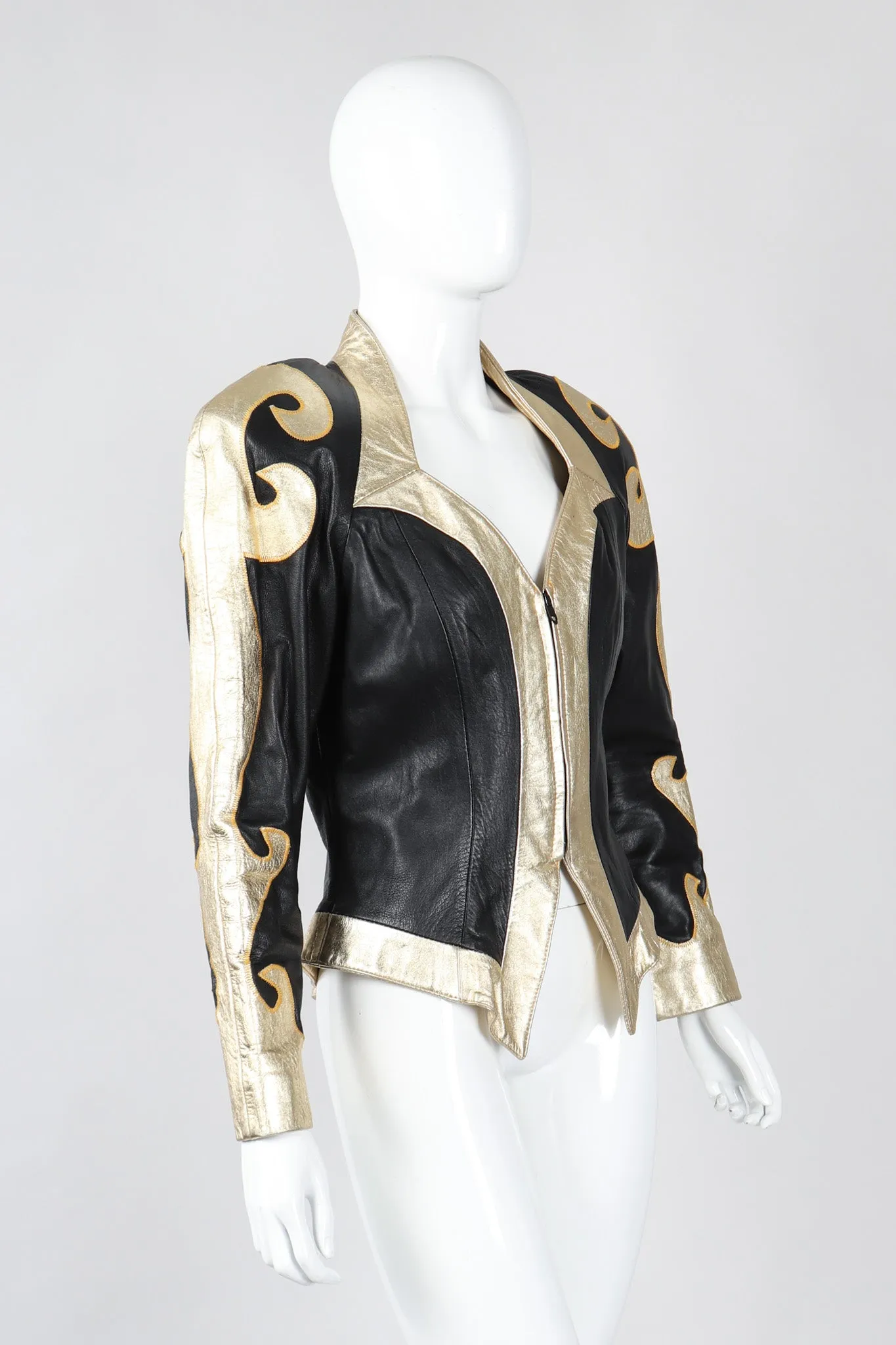 Gold Flourish Leather Jacket
