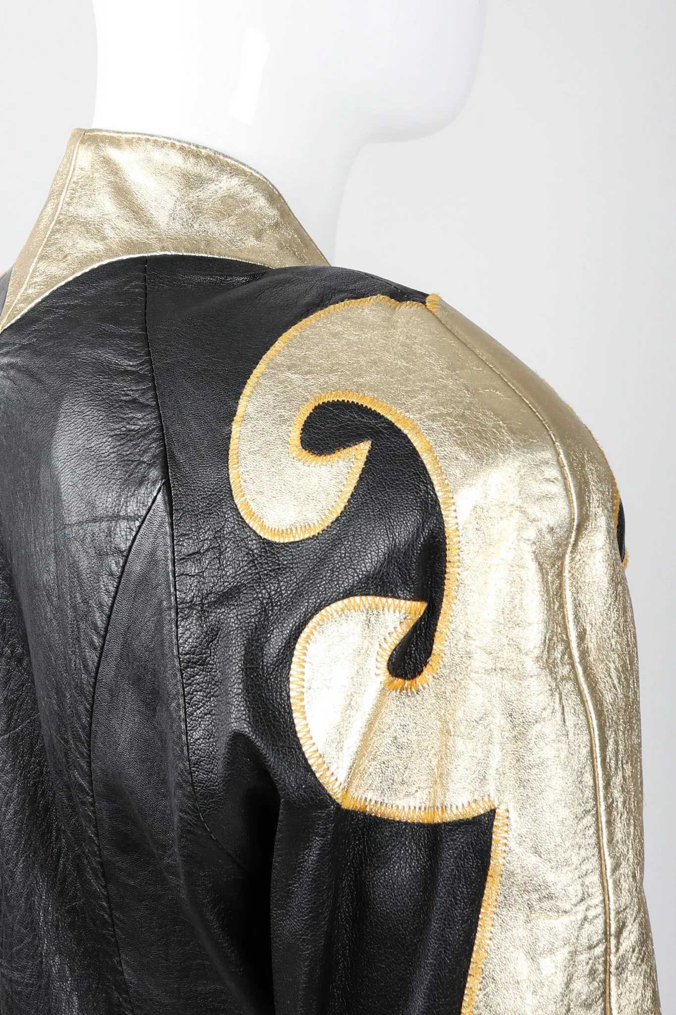 Gold Flourish Leather Jacket