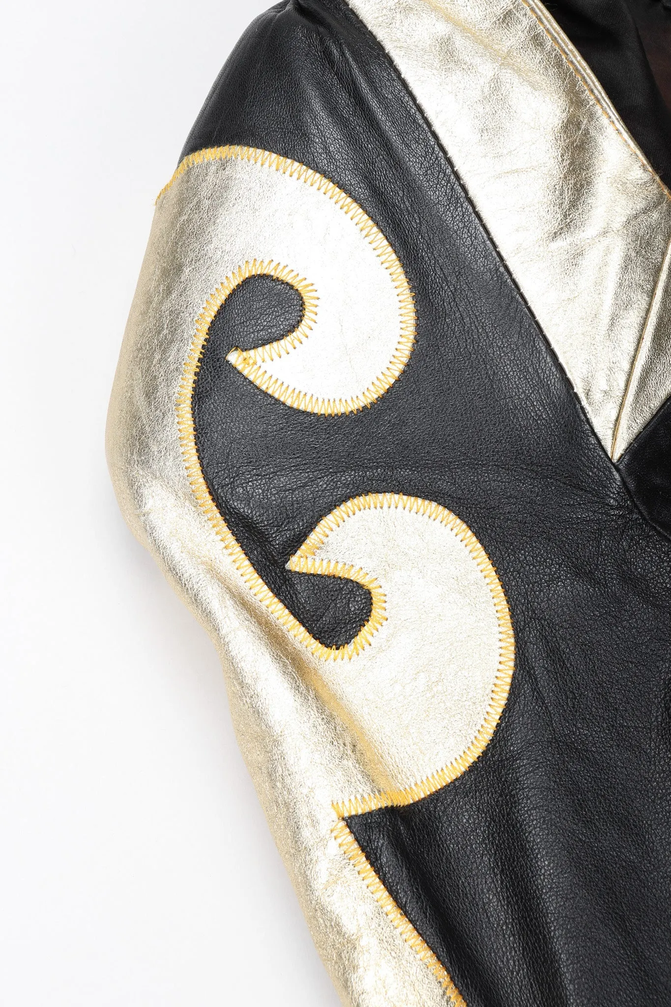 Gold Flourish Leather Jacket
