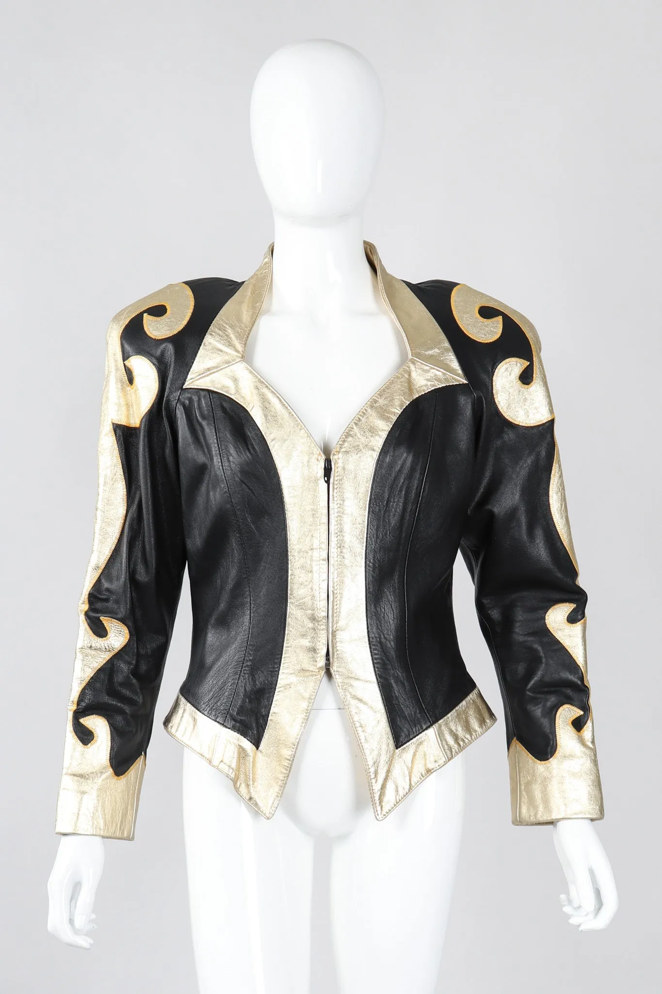 Gold Flourish Leather Jacket