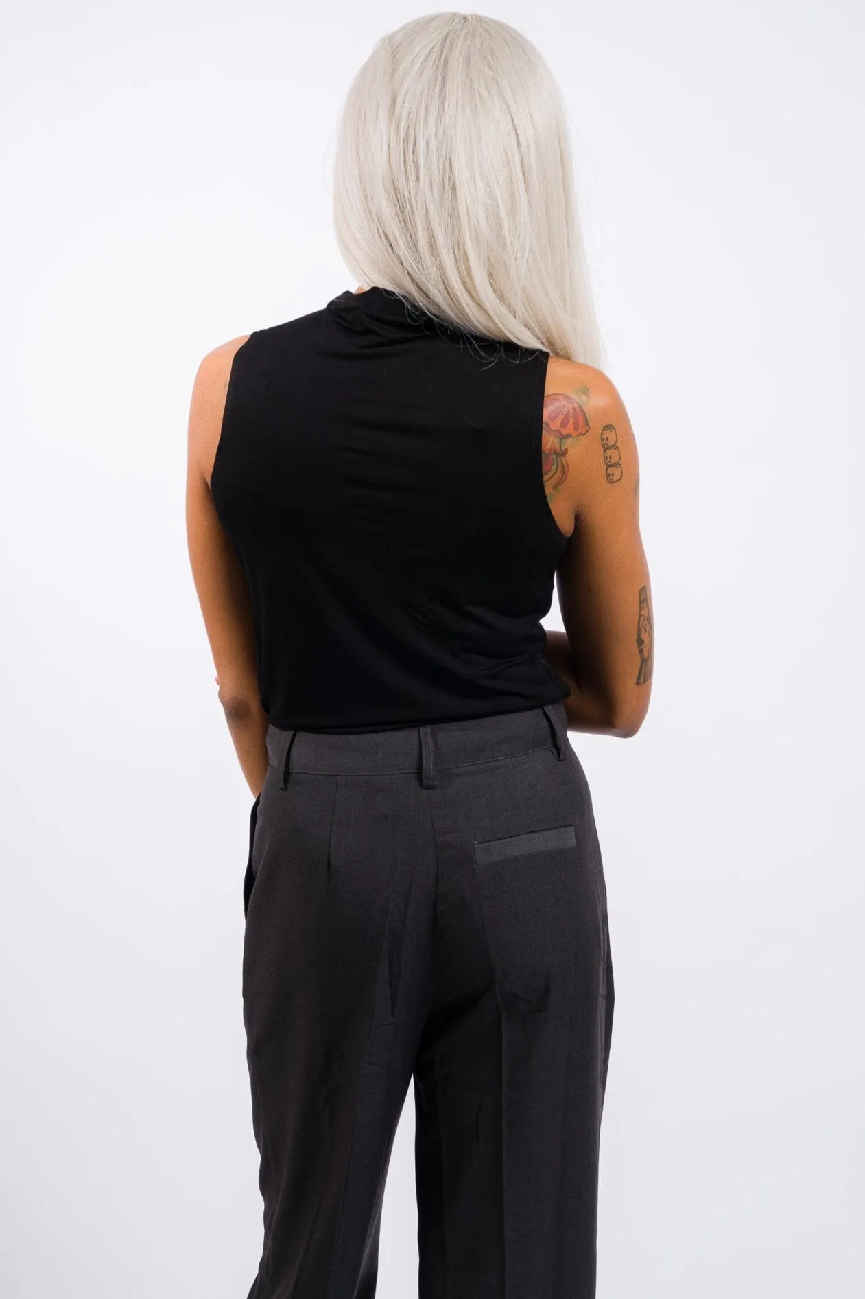 Grade & Gather Mock Neck Modal Tank - Black