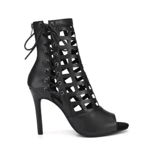 Grid Hollow Dance Sandals High Heels