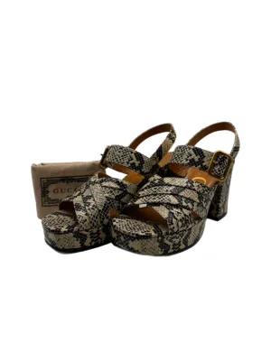 Gucci Python Embossed Platform Heels Women's Size 37 = US 7