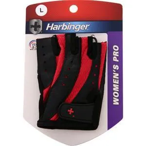 Harbinger Women's Pro Glove Wash and Dry Black/Pink (Large) 2 glove