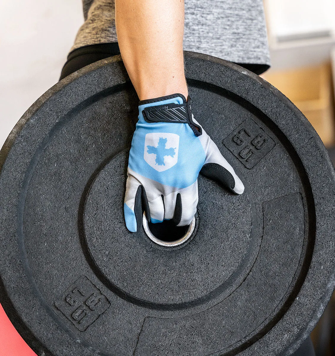 Harbinger Women's Shield Protect Weight Lifting Gloves - Grey/White/Blue