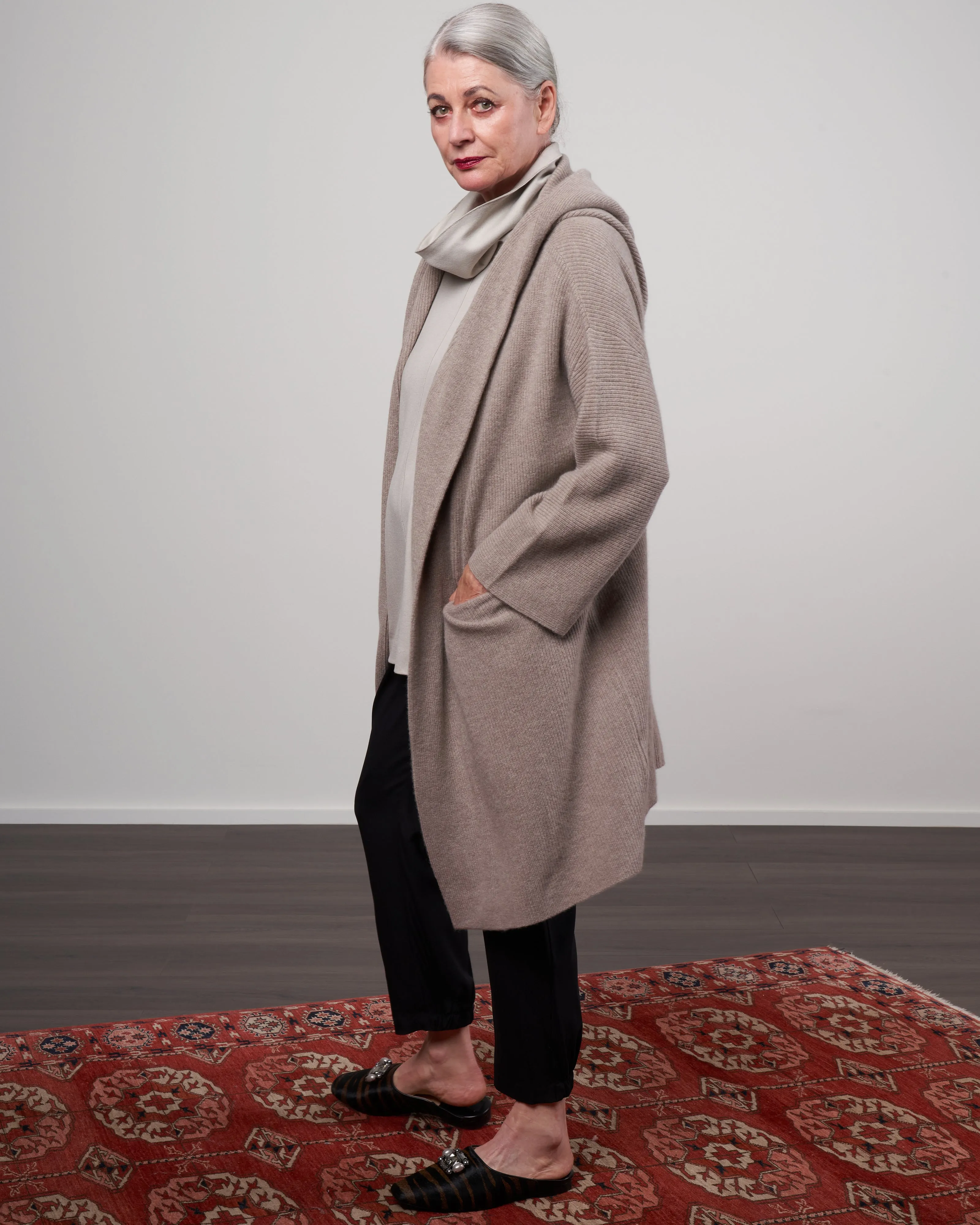 harper cardigan - taupe