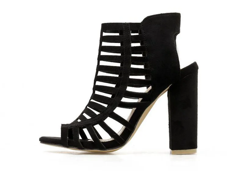 Heel Female Sandals Summer Open Toe Hollow High Heels Large Size