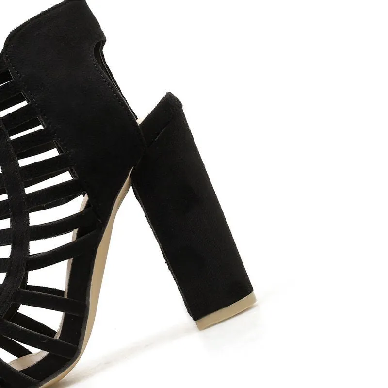 Heel Female Sandals Summer Open Toe Hollow High Heels Large Size