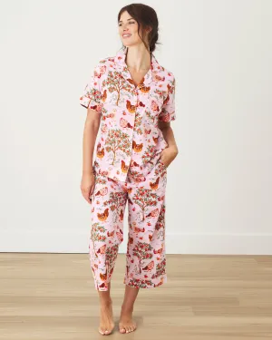 Hen House - Short Sleeve Top & Cropped Pants Set - Ballet Pink