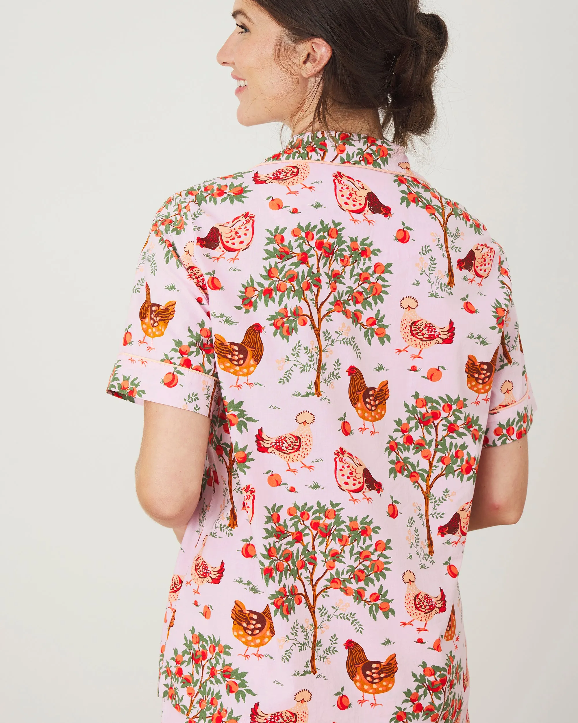 Hen House - Short Sleeve Top & Cropped Pants Set - Ballet Pink