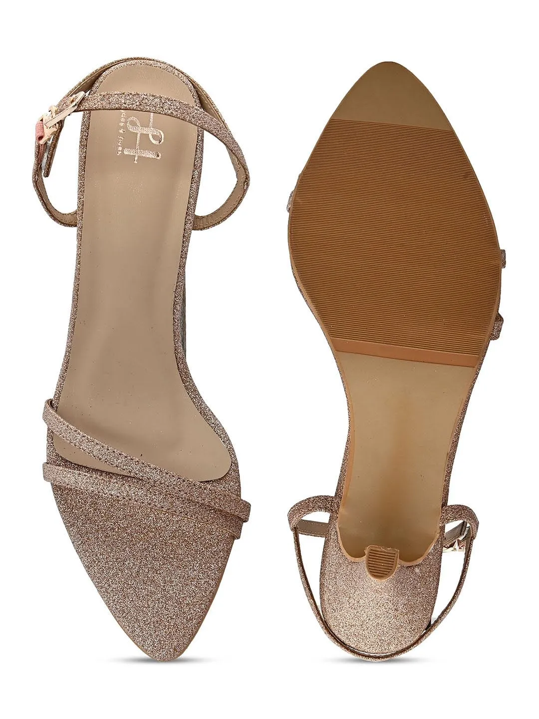 Hydes N Hues Gold-Toned Shimmer Stilettoes
